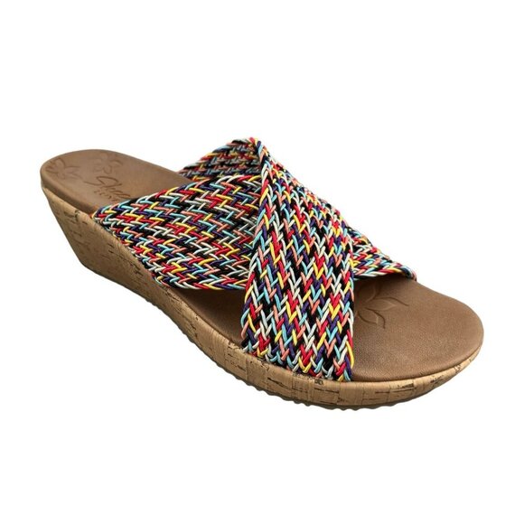 Skechers Beverlee Vacation Mode Wedge Slide Sandal Rainbow Women's Size 9 - Picture 2 of 11